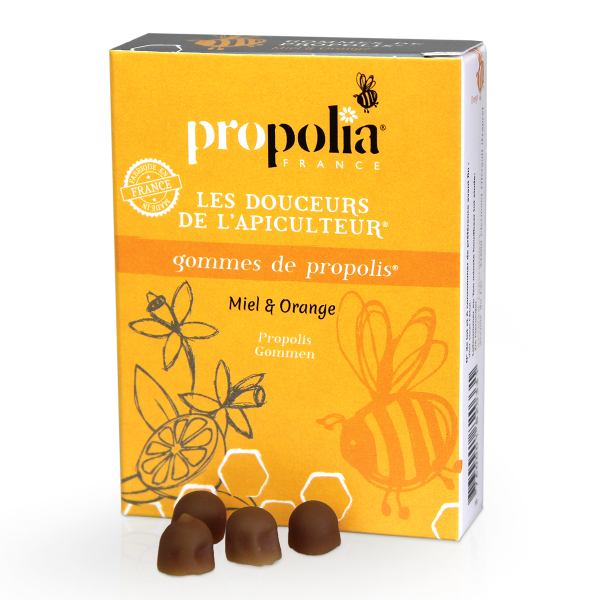 gomme de propolis au miel et à l'orange