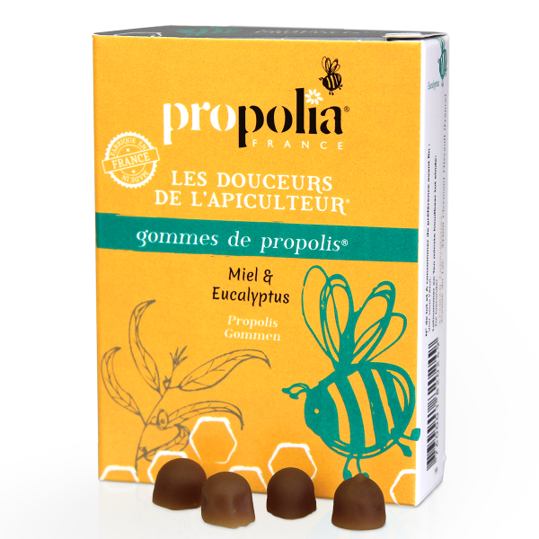 gommes de propolis au miel et à l'eucalyptus